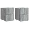 vidaXL Mesita de Noche de Pared 2 uds. Gris Sonoma 33 x 34,5 x 43 cm