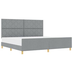 vidaXL Estructura de cama con cabecera Gris claro 200 x 200 cm tela