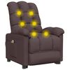 vidaXL Sill&oacute;n de masaje el&eacute;ctrico tela marr&oacute;n oscuro