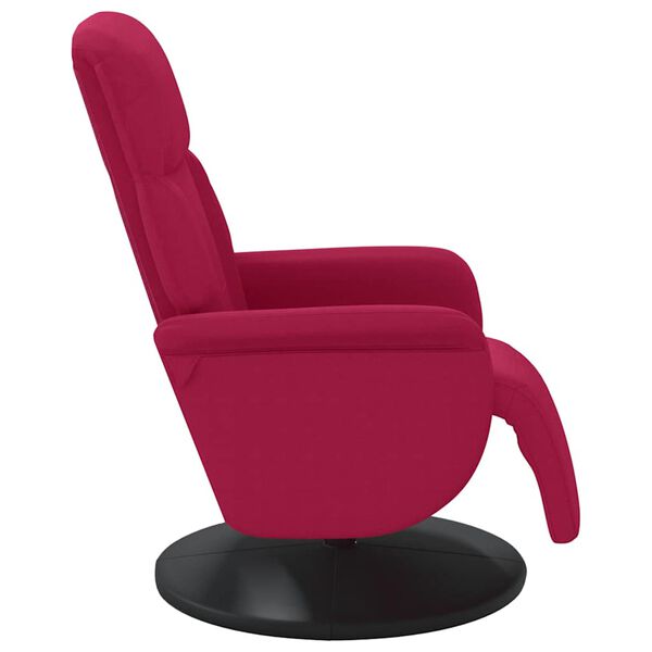 vidaXL Sill&oacute;n reclinable con reposapi&eacute;s terciopelo rojo tinto