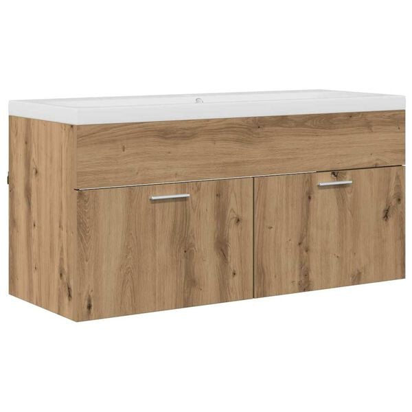 vidaXL Mueble de Cuarto de Ba&ntilde;o Roble artesanal 100 x 38,5 x 46 cm