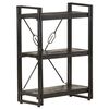 vidaXL Estanter&iacute;a de 3 niveles madera maciza de mango negro 60x30x80cm