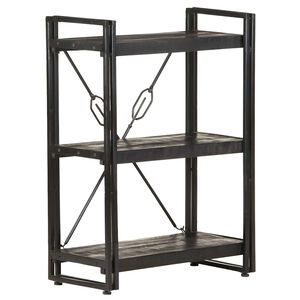 vidaXL Estanter&iacute;a de 3 niveles madera maciza de mango negro 60x30x80cm