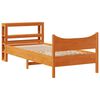 vidaXL Estructura cama con cabecero madera pino marr&oacute;n cera 90x200 cm