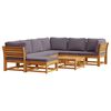 vidaXL Juego de muebles jard&iacute;n 8 pzas con cojines madera maciza acacia