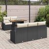 vidaXL Conjunto de sof&aacute; de jard&iacute;n 6 pcs Negro Polirat&aacute;n
