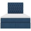 vidaXL Cama con almacenamiento y colch&oacute;n Azul 120 x 200 cm Poli&eacute;ster