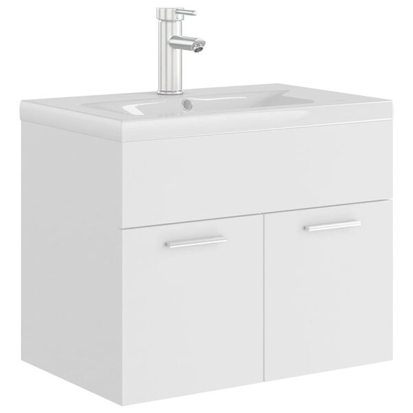 vidaXL Mueble con lavabo madera de ingenier&iacute;a blanco