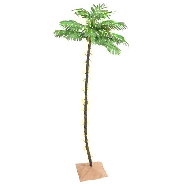 vidaXL Palmera artificial con 136 LED blanco c&aacute;lido 220 cm