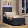 vidaXL Cama Box Spring LED Gris Oscuro y 90 x 200 cm Tela de Pana