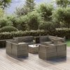 vidaXL Set de muebles de jardín 9 pzas y cojines ratán sintético gris