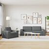 vidaXL Sof&aacute; 2 pcs Gris oscuro 182 x 80 x 82 cm tela