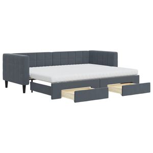vidaXL Sof&aacute; cama nido con cajones terciopelo gris oscuro 80x200 cm
