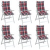 vidaXL Cojines para silla respaldo alto 6 uds tela Oxford cuadros rojo