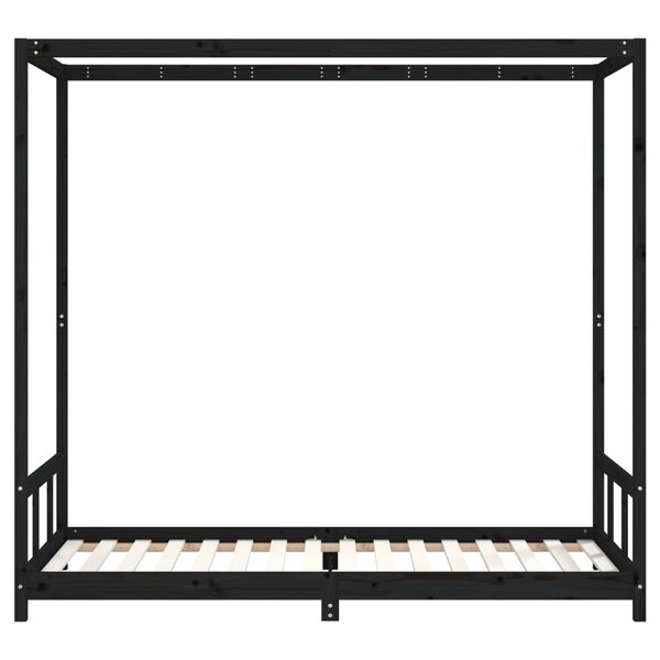 vidaXL Estructura de cama para niños madera de pino negro 90x200 cm