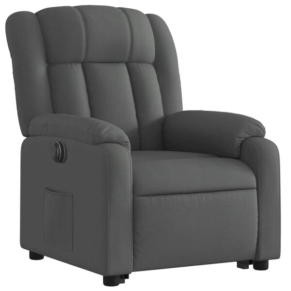 vidaXL Sill&oacute;n el&eacute;ctrico reclinable elevable de tela gris oscuro