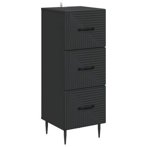 vidaXL Cajonera Negro 33 x 34,5 x 89,5 cm Madera de Ingenier&iacute;a