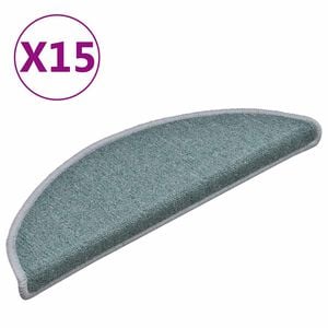 vidaXL Alfombrillas para escaleras 15 uds 56x17x3 cm Azul Mar