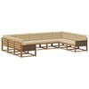 vidaXL Conjunto de sof&aacute;s de exterior 9 uds. Natural y Beige