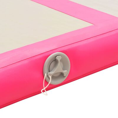 vidaXL Esterilla inflable de gimnasia con bomba 600x100x10 cm PVC rosa