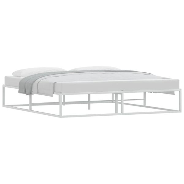 vidaXL Estructura de cama sin colch&oacute;n metal blanco 180x200 cm