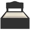 vidaXL Estructura de cama Negro 90 x 200 cm Madera de pino macizo