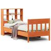 vidaXL Estructura de cama sin colch&oacute;n madera maciza marr&oacute;n 75x190 cm
