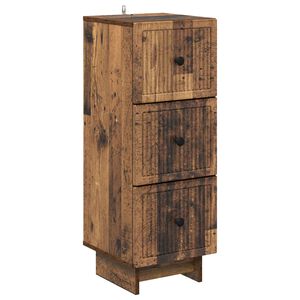 vidaXL Cajonera Madera envejecida 33 x 34,5 x 90 cm