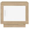 vidaXL Mesa de centro madera de ingenier&iacute;a blanco y Sonoma 51x50x45 cm