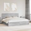 vidaXL Estructura de cama Gris Sonoma 200 x 200 cm Madera Ingenieril