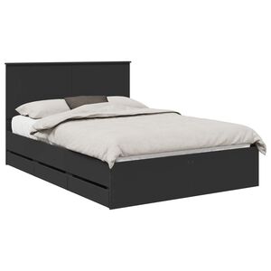 vidaXL Estructura de cama Negro 140 x 200 cm Madera Ingenieril