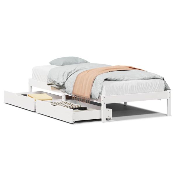 vidaXL Estructura de cama sin colchón madera maciza blanca 90x190 cm