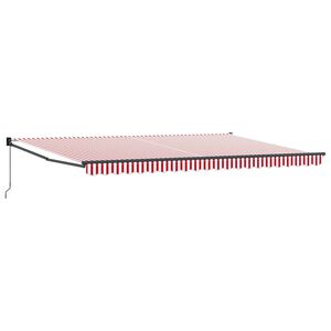 vidaXL Toldo retr&aacute;ctil Rojo y blanco 500 x 300 x 165 cm