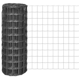 vidaXL Euro Valla acero gris 25x1 m