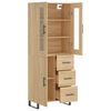vidaXL Aparador alto madera contrachapada color roble 69,5x34x180 cm