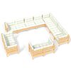 vidaXL Muebles de jard&iacute;n 12 piezas y cojines madera maciza de pino