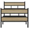 vidaXL Estructura de cama sin colchón metal roble Sonoma 75x190 cm