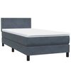 vidaXL Cama box spring con colch&oacute;n terciopelo gris oscuro 90x220 cm