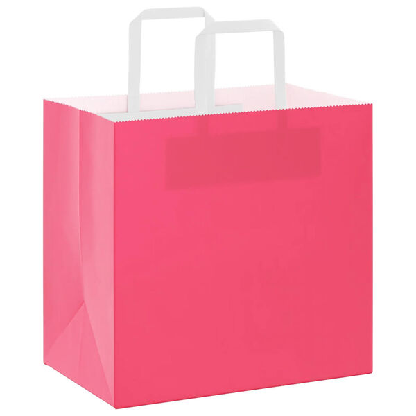 vidaXL Bolsas de papel con asas 50 uds rosa 26x17x25 cm