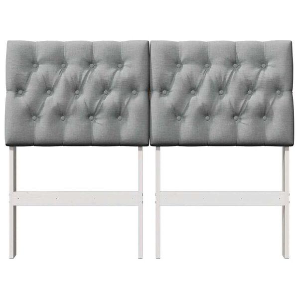 vidaXL Cabecero tapizado Gris Claro 120 cm Madera de pino macizo