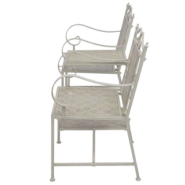 vidaXL Banco de jard&iacute;n de 2 plazas acero gris 161 cm