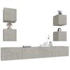 vidaXL Set de muebles de TV 6 pzas madera contrachapada gris hormigón