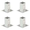 vidaXL Anclajes para postes 4 unidades metal galvanizados 71 mm