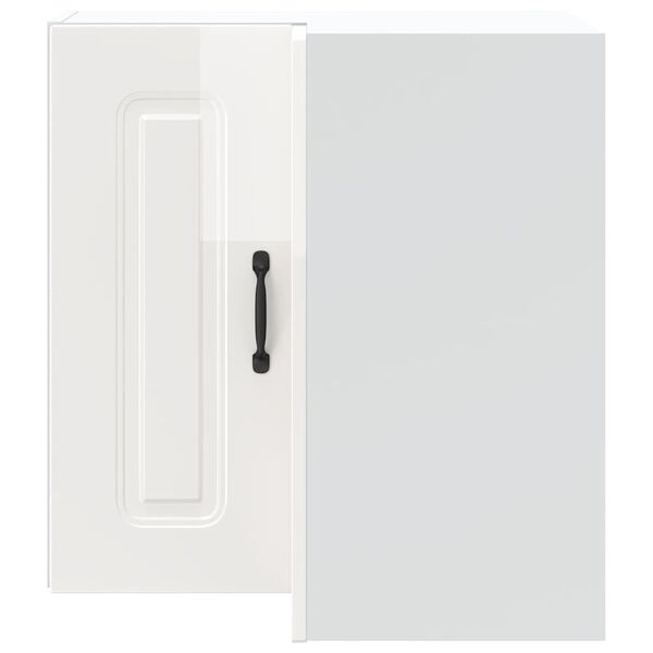 vidaXL Armario de cocina de esquina pared Kalmar blanca de alto brillo