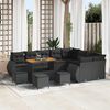 vidaXL Conjunto de sof&aacute;s de jard&iacute;n 13 pcs Negro rat&aacute;n sint&eacute;tico