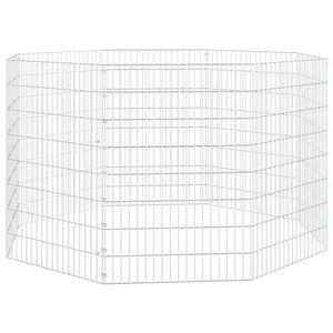 vidaXL Recinto animales corral 8 paneles hierro galvanizado 54x80 cm