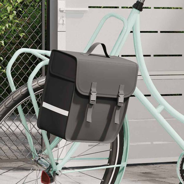 vidaXL Bolsa para bicicleta alforja impermeable 21 L negra