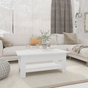 vidaXL Mesa de centro madera de ingenier&iacute;a blanca 102x55x42 cm