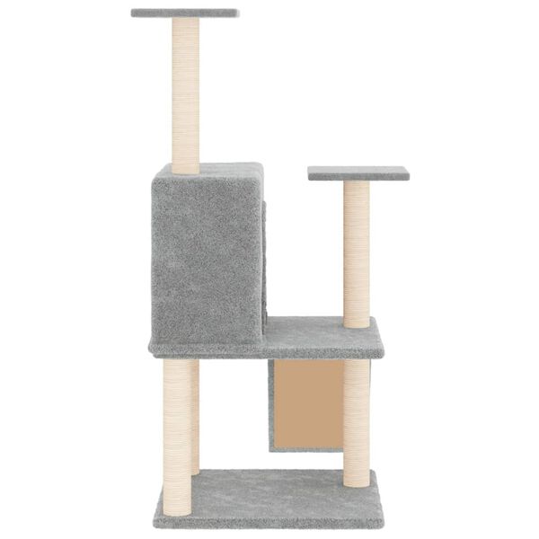 vidaXL Rascador para gatos con postes de sisal gris claro 109 cm