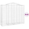 vidaXL Cestas gaviones 10 uds forma de arco hierro 200x50x160/180 cm